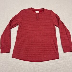 Marine Layer Shirt Mens Medium Red Henley Long Sleeve Tee Casual Pullover
